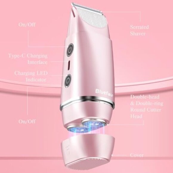 2 in 1 Electric Razors for Women Electric Shaver, Bluefair Bikini Trimmer for Wo - Picture 7 of 8